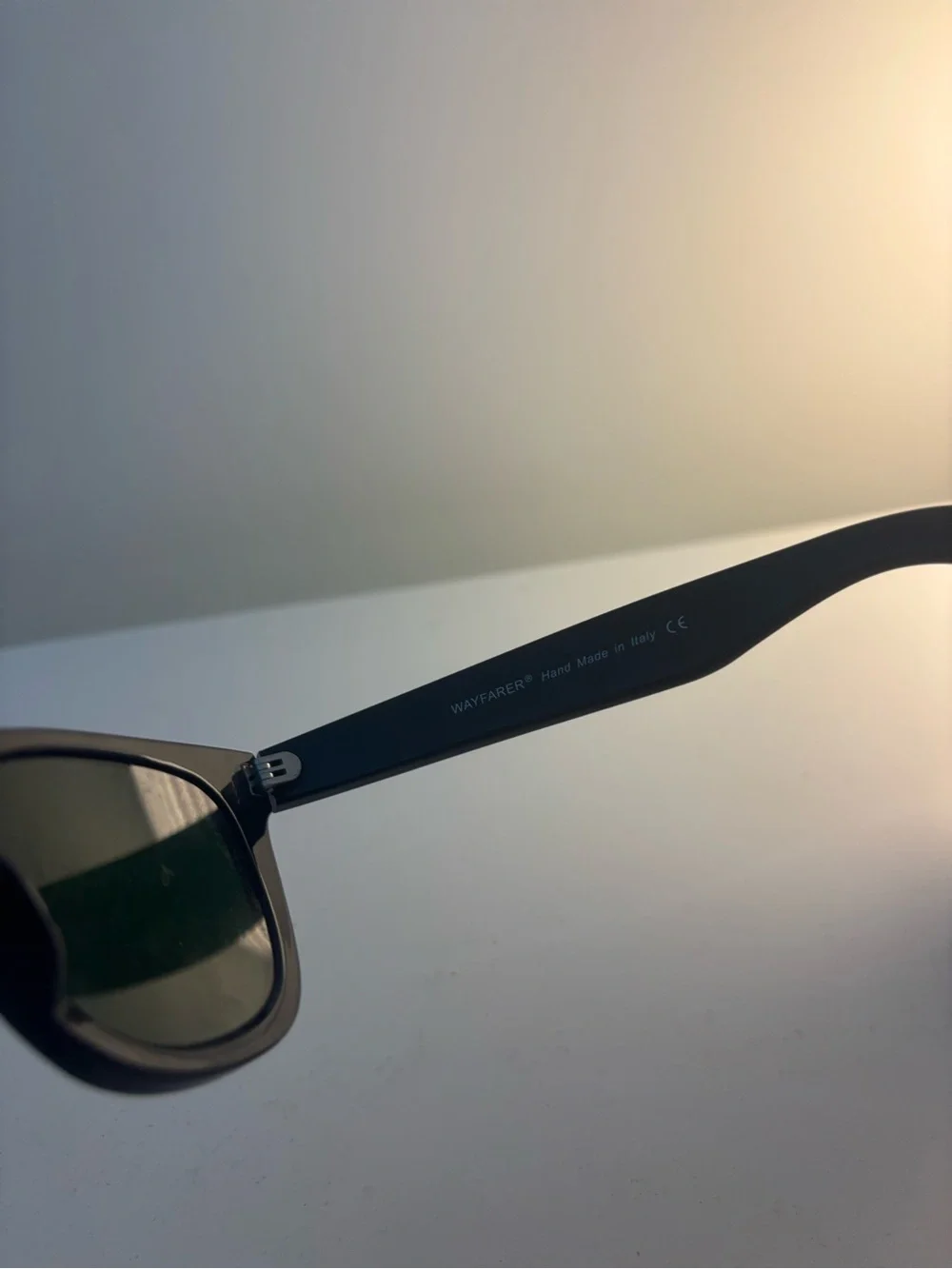 Ray-Ban Black Wayfarer Sunglasses with Green Lenses
